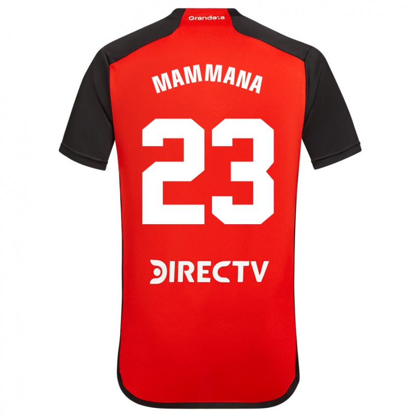 Niño Camiseta Emanuel Mammana #23 Rojo Negro Blanco 2ª Equipación 2024/25 La Camisa