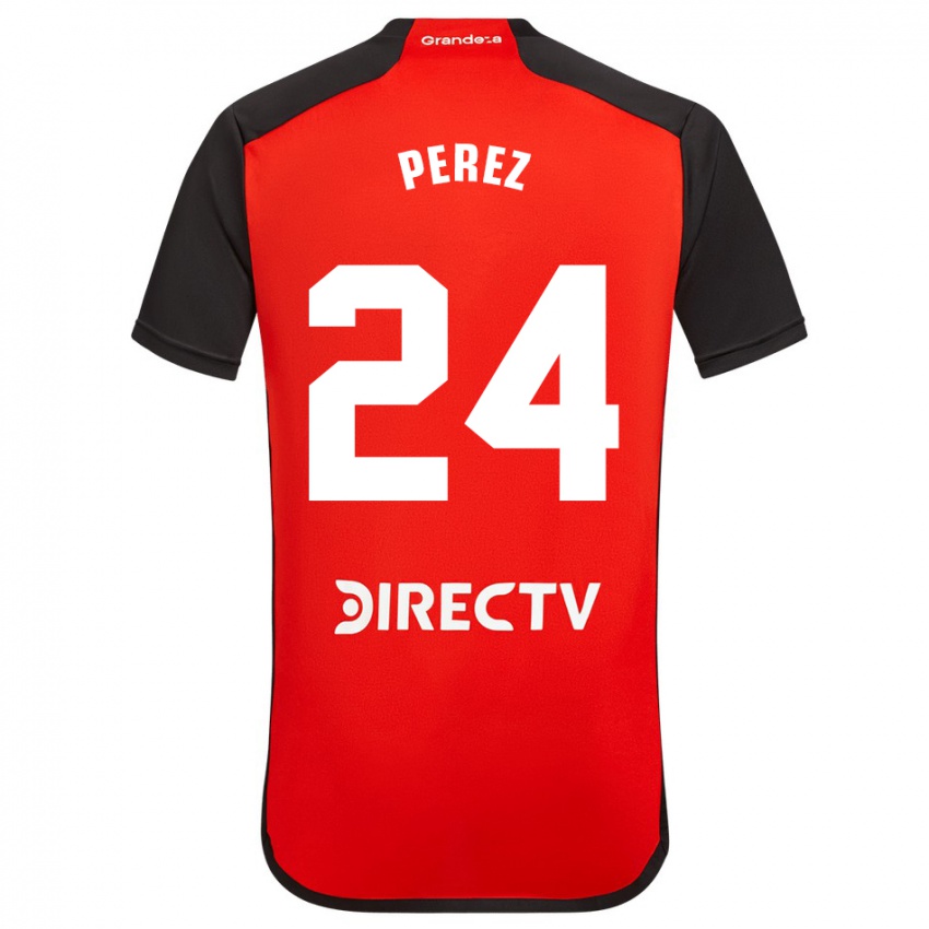 Niño Camiseta Enzo Perez #24 Rojo Negro Blanco 2ª Equipación 2024/25 La Camisa