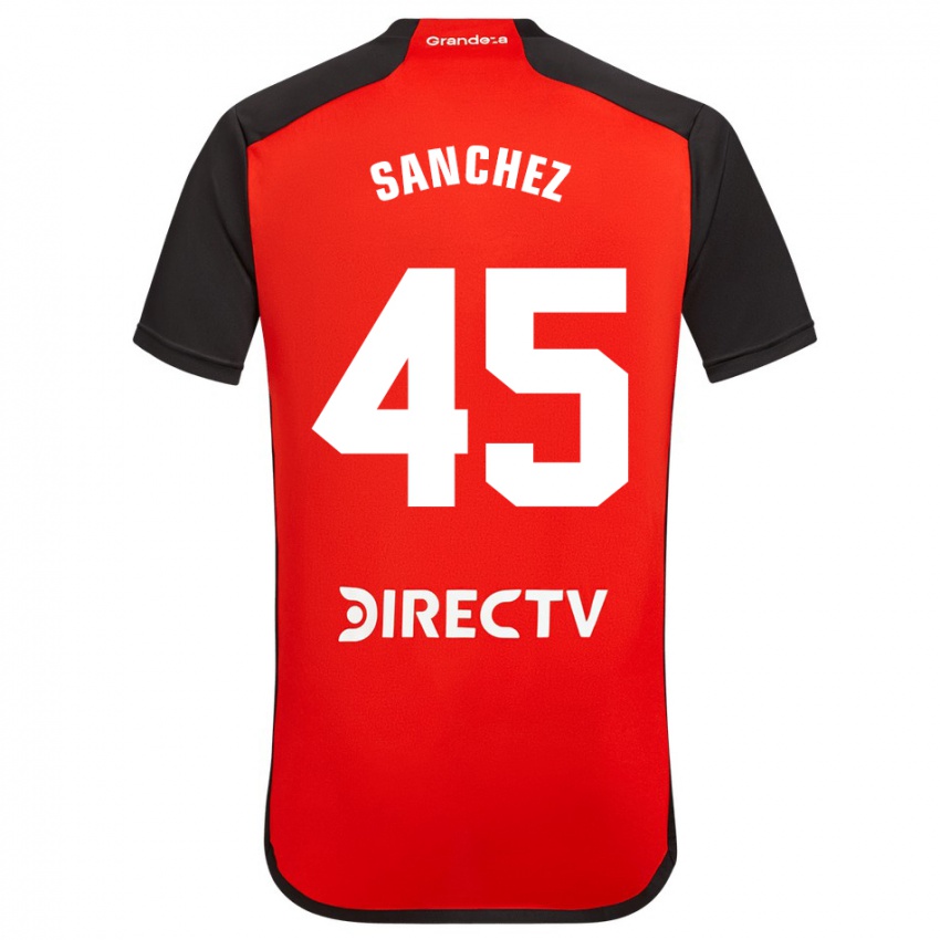 Niño Camiseta Sebastián Sánchez #45 Rojo Negro Blanco 2ª Equipación 2024/25 La Camisa