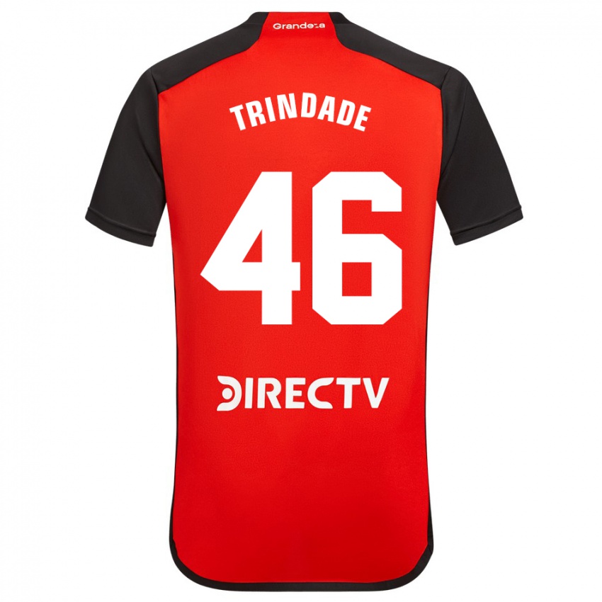 Niño Camiseta Gonzalo Trindade #46 Rojo Negro Blanco 2ª Equipación 2024/25 La Camisa