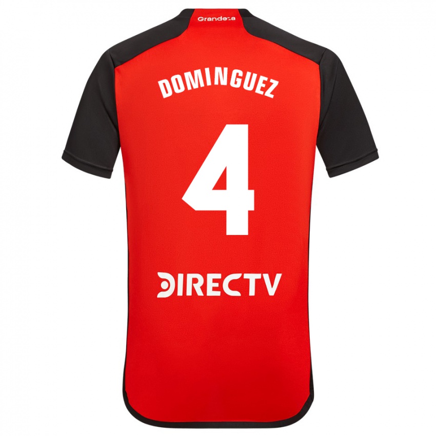 Niño Camiseta Evelyn Sofía Domínguez #4 Rojo Negro Blanco 2ª Equipación 2024/25 La Camisa