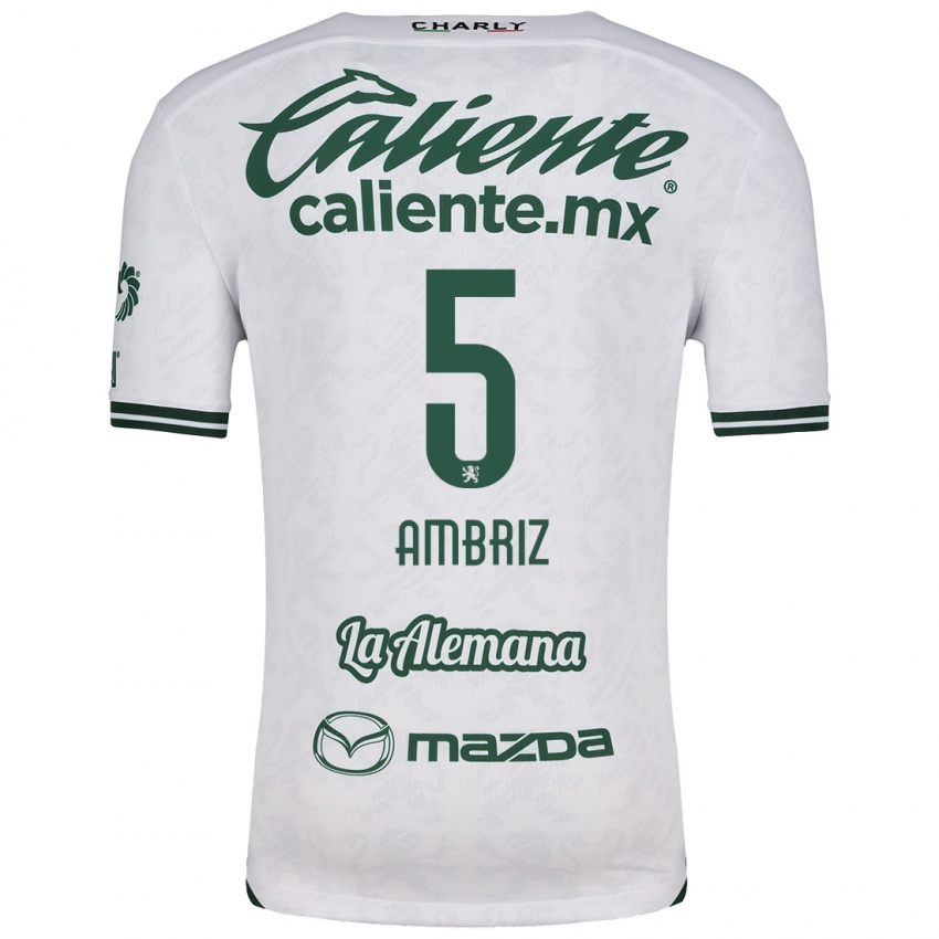 Niño Camiseta Fidel Ambríz #5 Blanco Verde 2ª Equipación 2024/25 La Camisa