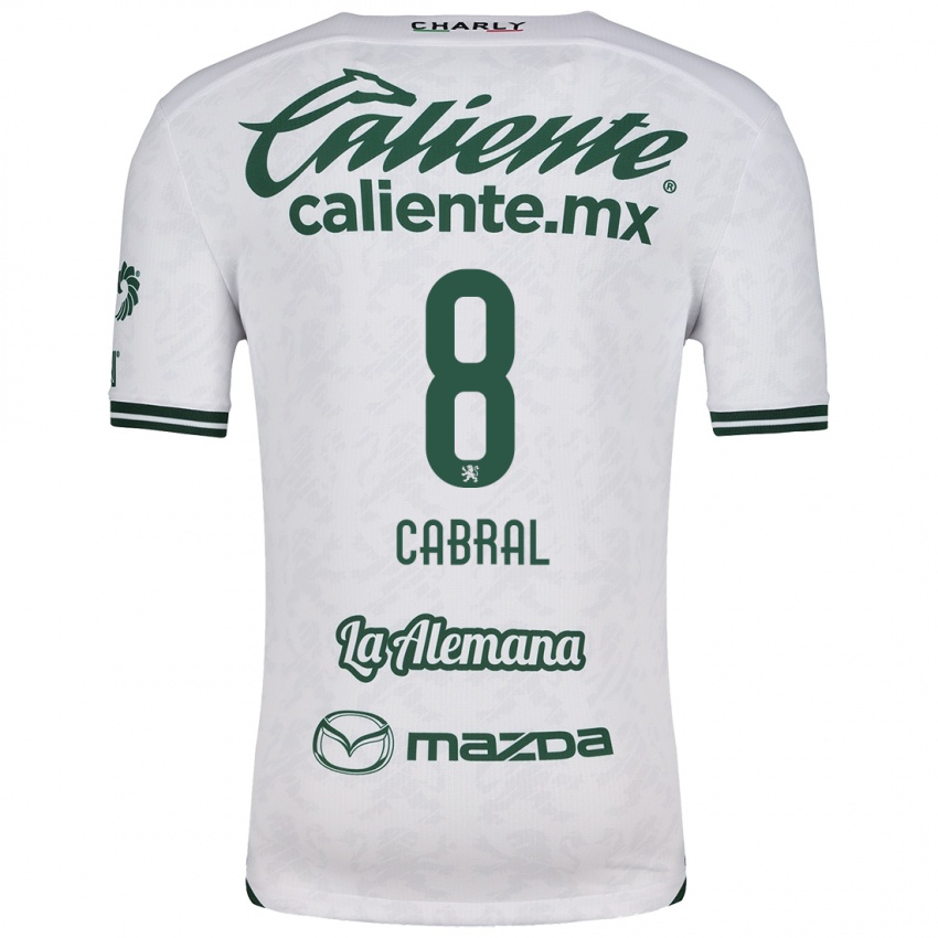 Niño Camiseta Luciano Cabral #8 Blanco Verde 2ª Equipación 2024/25 La Camisa