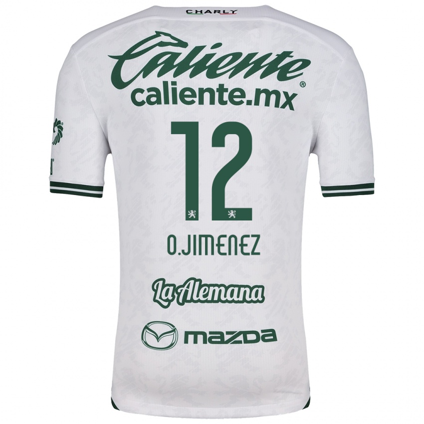 Niño Camiseta Oscar Jimenez #12 Blanco Verde 2ª Equipación 2024/25 La Camisa