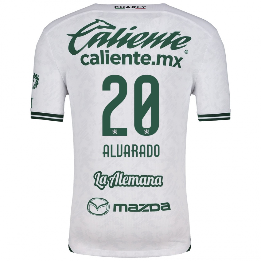 Niño Camiseta Alfonso Alvarado #20 Blanco Verde 2ª Equipación 2024/25 La Camisa