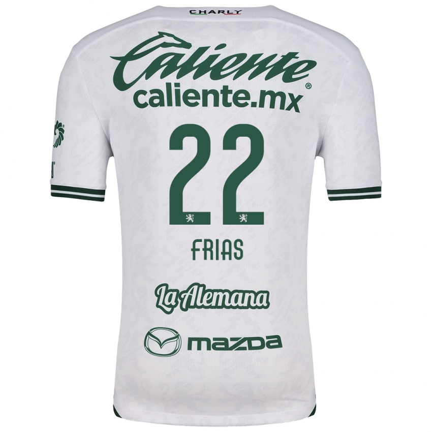 Niño Camiseta Adonis Frías #22 Blanco Verde 2ª Equipación 2024/25 La Camisa