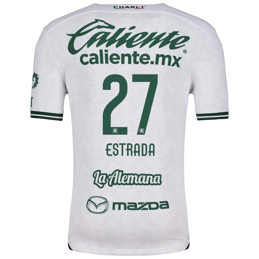 Niño Camiseta Ángel Estrada #27 Blanco Verde 2ª Equipación 2024/25 La Camisa