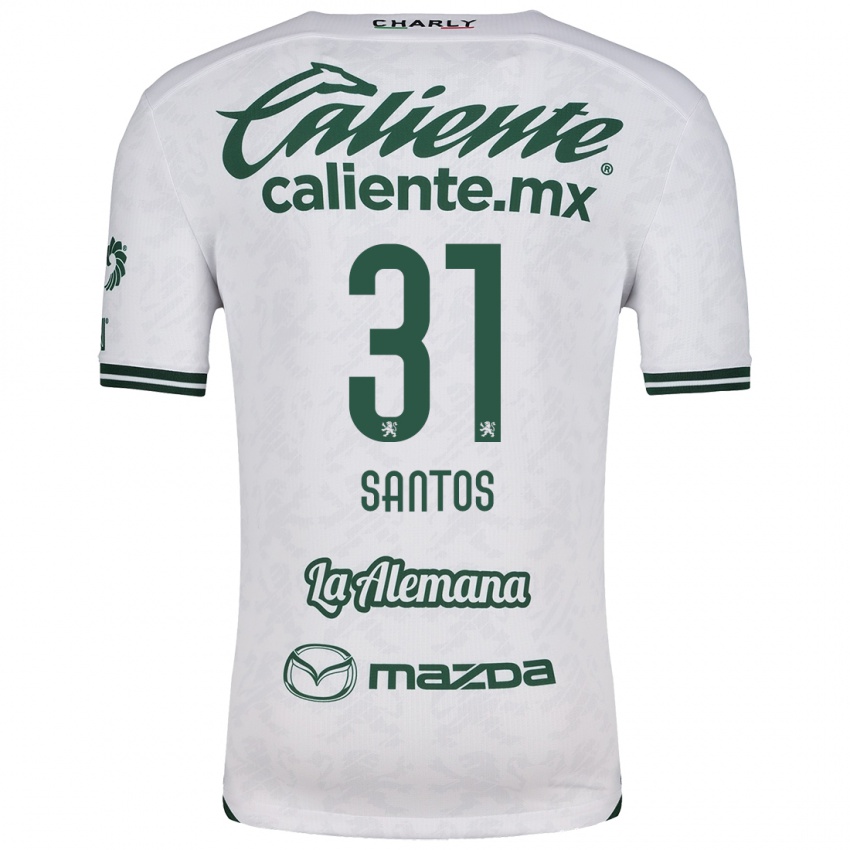 Niño Camiseta Sebastián Santos #31 Blanco Verde 2ª Equipación 2024/25 La Camisa