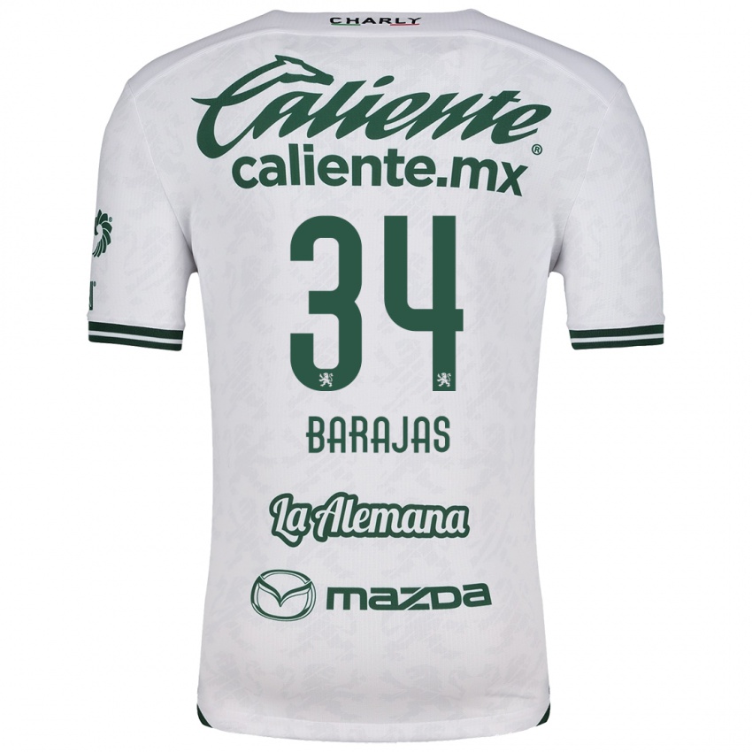 Niño Camiseta Víctor Barajas #34 Blanco Verde 2ª Equipación 2024/25 La Camisa