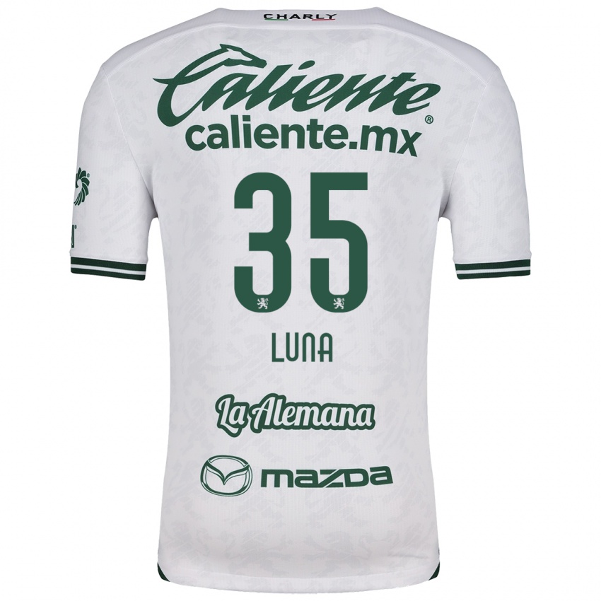 Niño Camiseta Diego Luna #35 Blanco Verde 2ª Equipación 2024/25 La Camisa