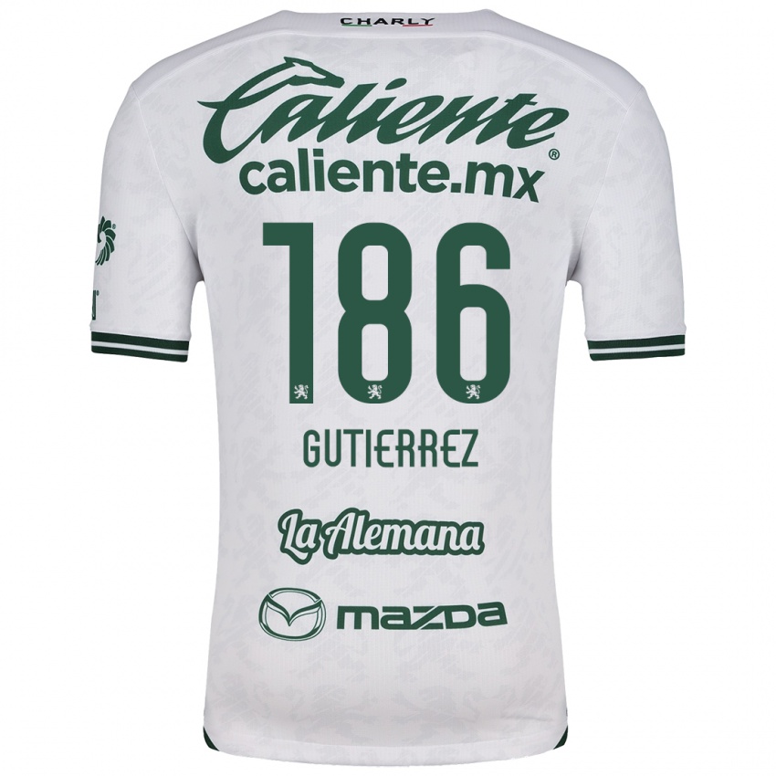 Niño Camiseta Alan Gutiérrez #186 Blanco Verde 2ª Equipación 2024/25 La Camisa