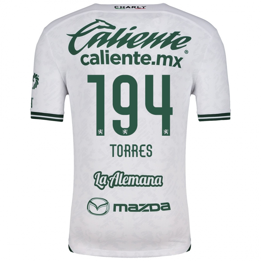 Niño Camiseta Erick Torres #194 Blanco Verde 2ª Equipación 2024/25 La Camisa