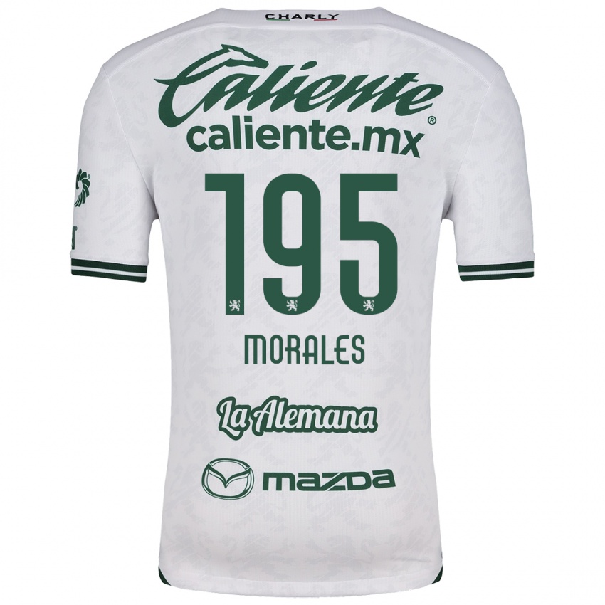 Niño Camiseta Daniel Morales #195 Blanco Verde 2ª Equipación 2024/25 La Camisa