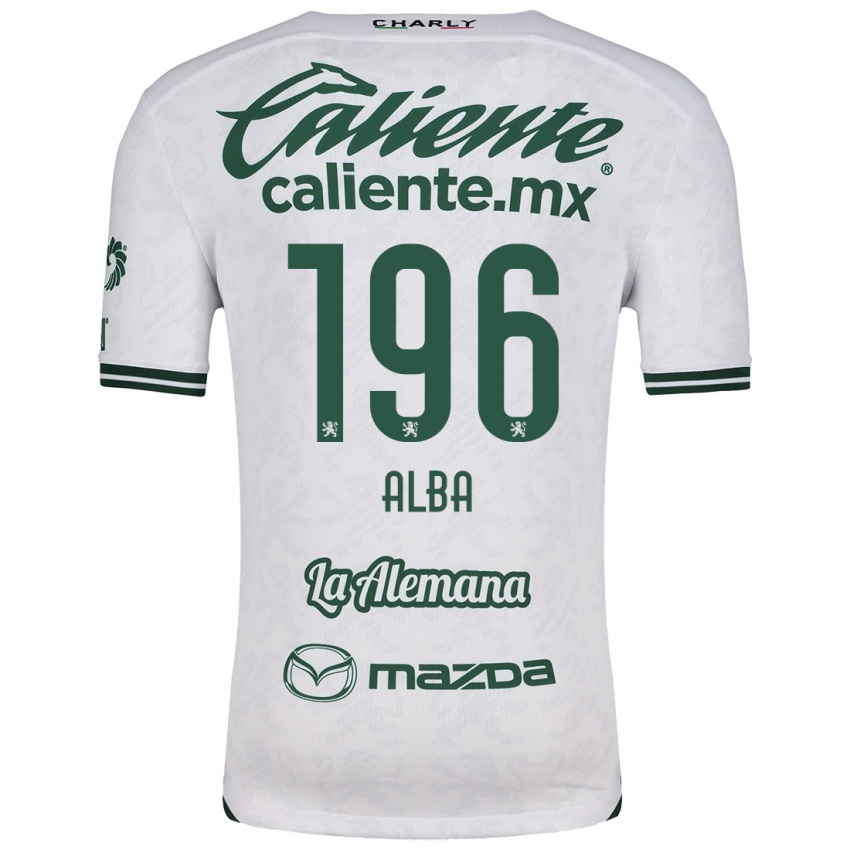 Niño Camiseta Óscar Alba #196 Blanco Verde 2ª Equipación 2024/25 La Camisa