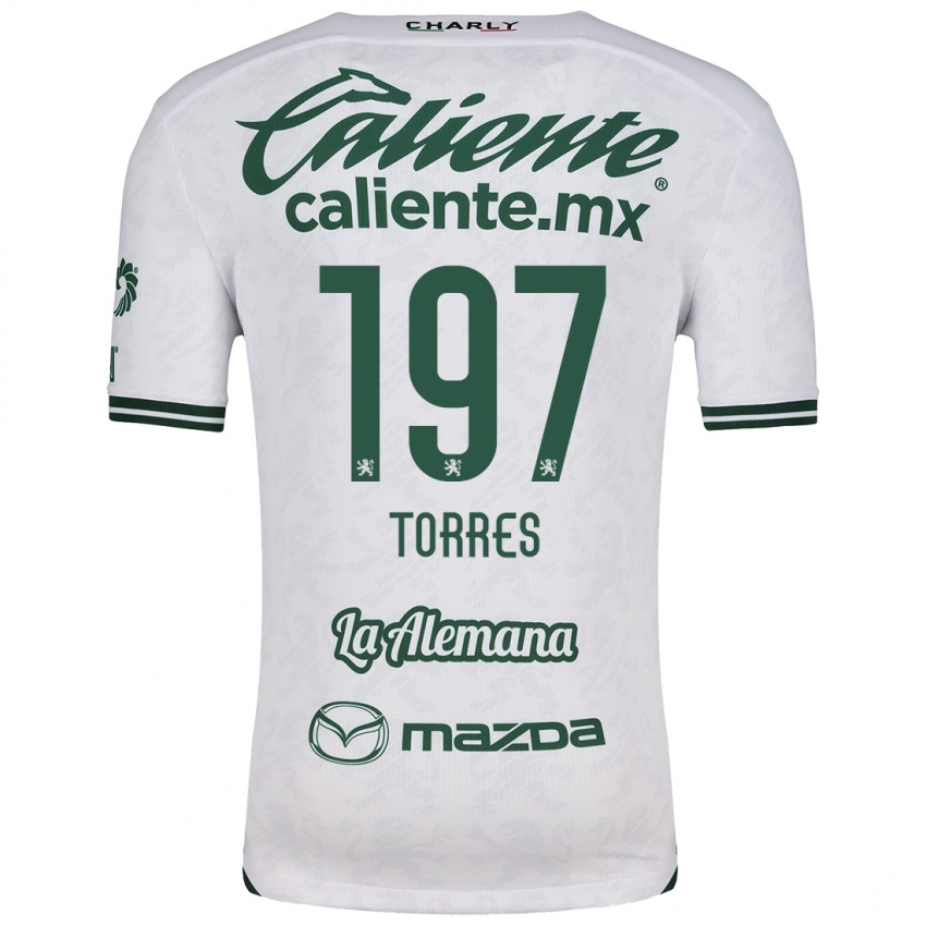 Niño Camiseta Erick Torres #197 Blanco Verde 2ª Equipación 2024/25 La Camisa