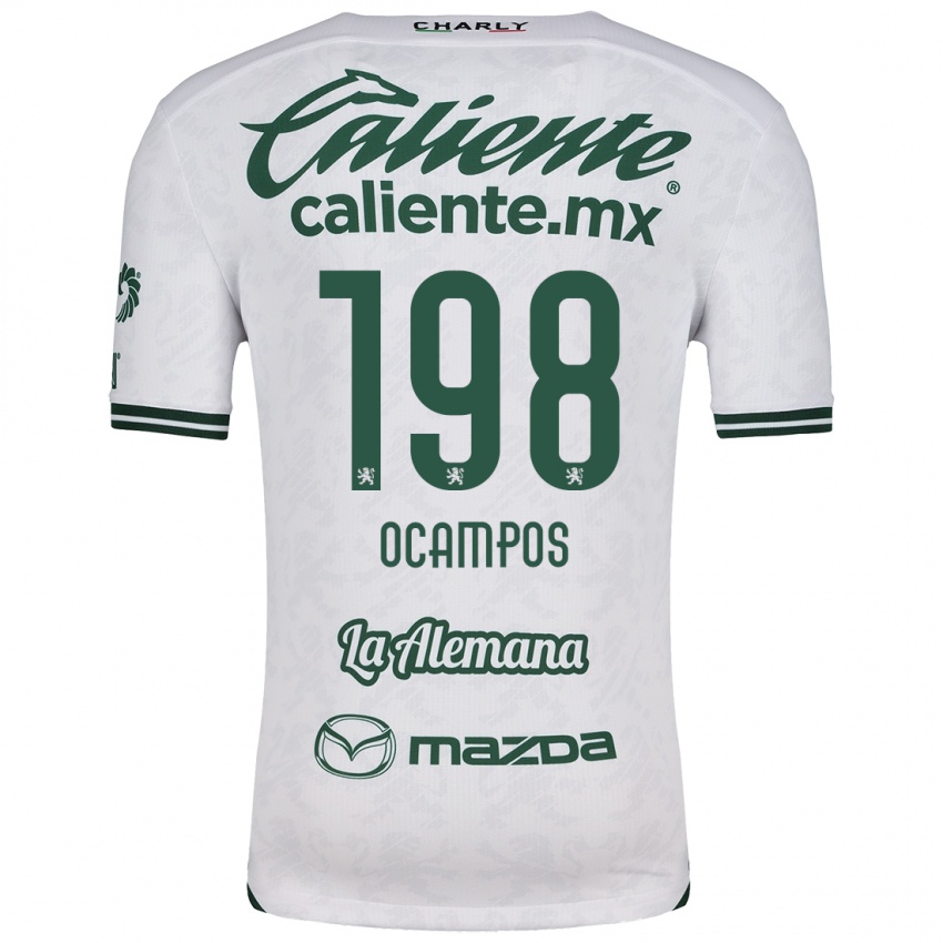 Niño Camiseta Omar Ocampos #198 Blanco Verde 2ª Equipación 2024/25 La Camisa