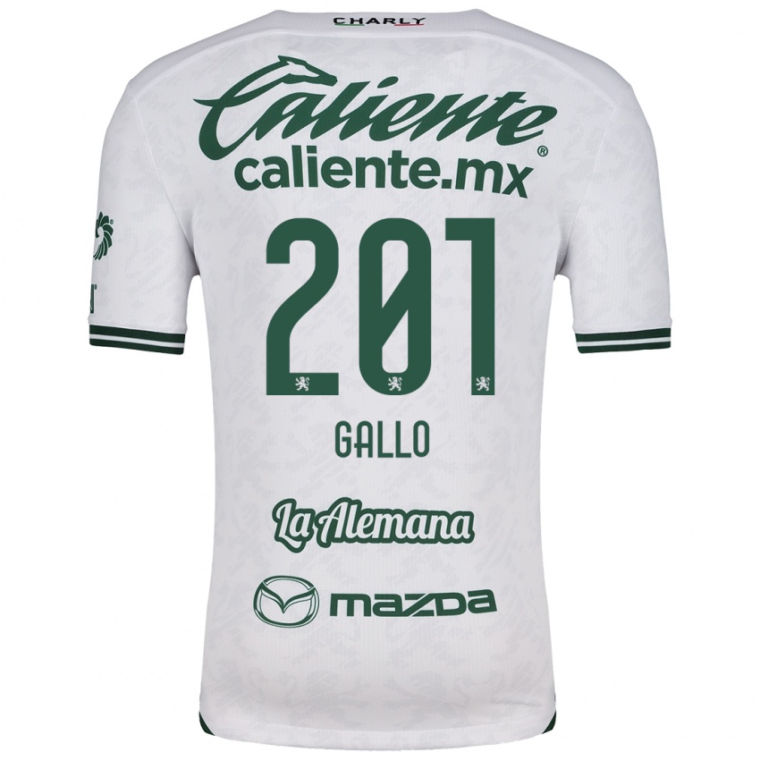 Niño Camiseta Andrés Gallo #201 Blanco Verde 2ª Equipación 2024/25 La Camisa