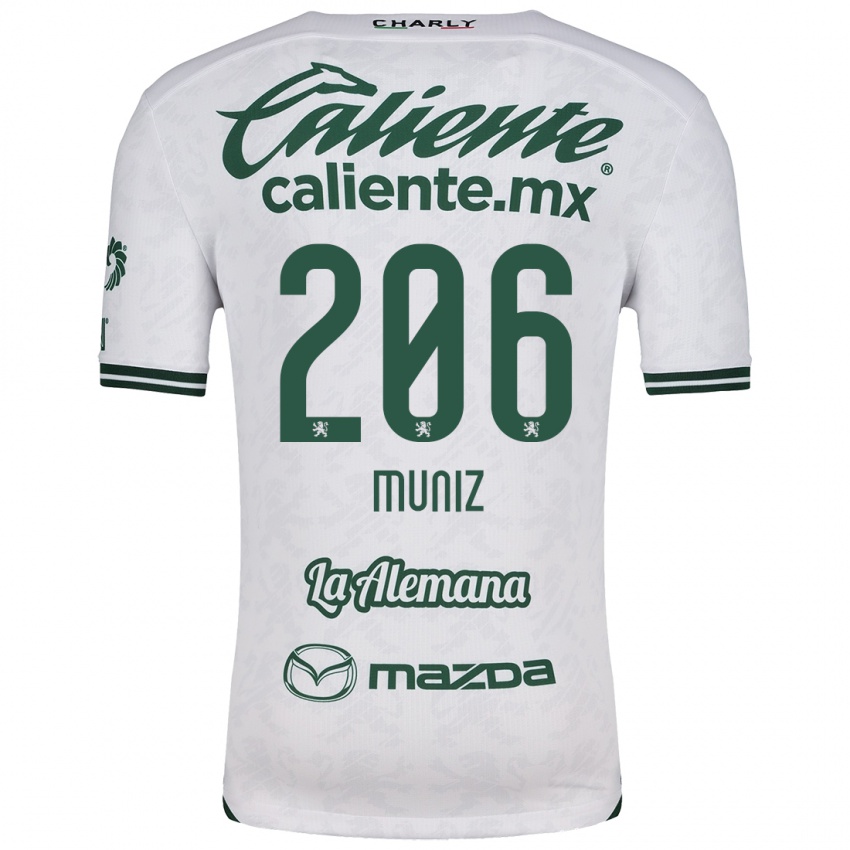 Niño Camiseta Isaác Muñíz #206 Blanco Verde 2ª Equipación 2024/25 La Camisa