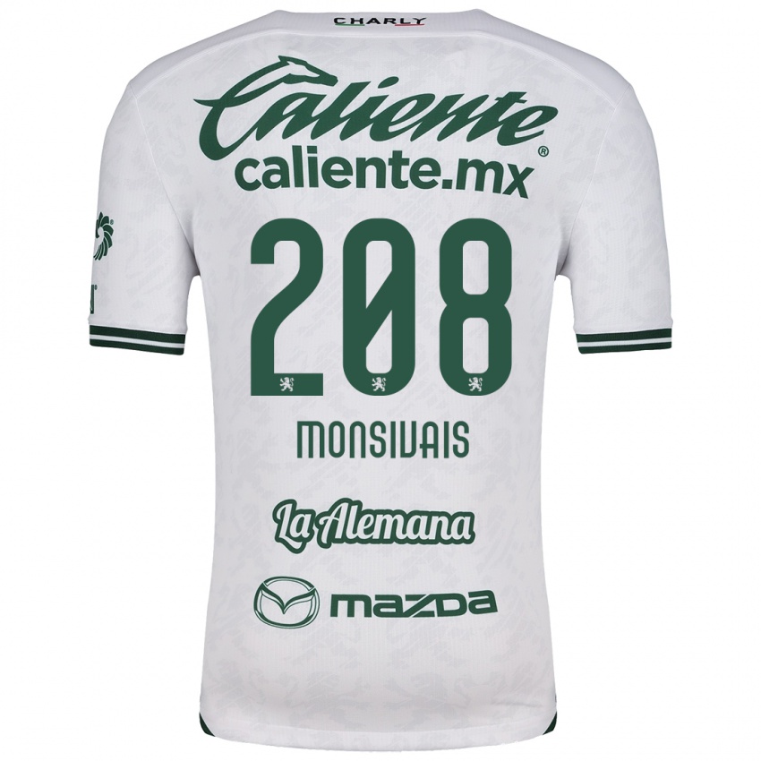 Niño Camiseta Daniel Monsivaís #208 Blanco Verde 2ª Equipación 2024/25 La Camisa