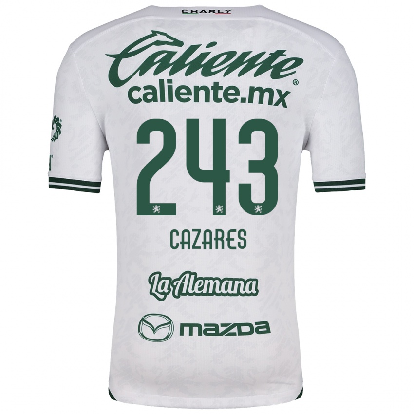 Niño Camiseta Juan Cázares #243 Blanco Verde 2ª Equipación 2024/25 La Camisa