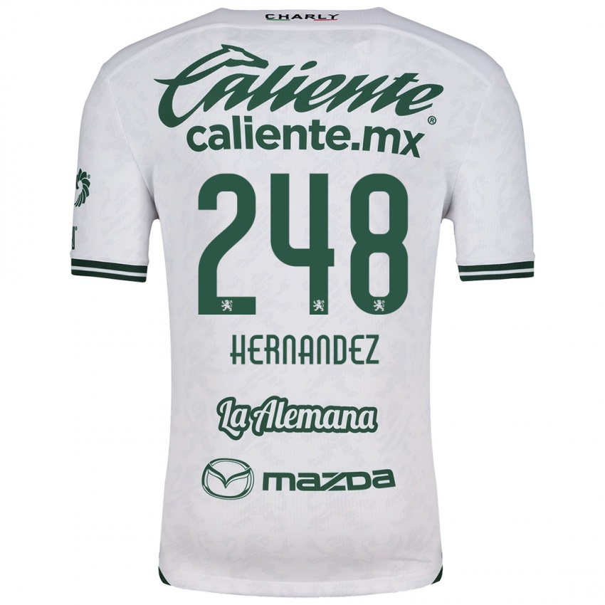 Niño Camiseta Fernando Hernández #248 Blanco Verde 2ª Equipación 2024/25 La Camisa