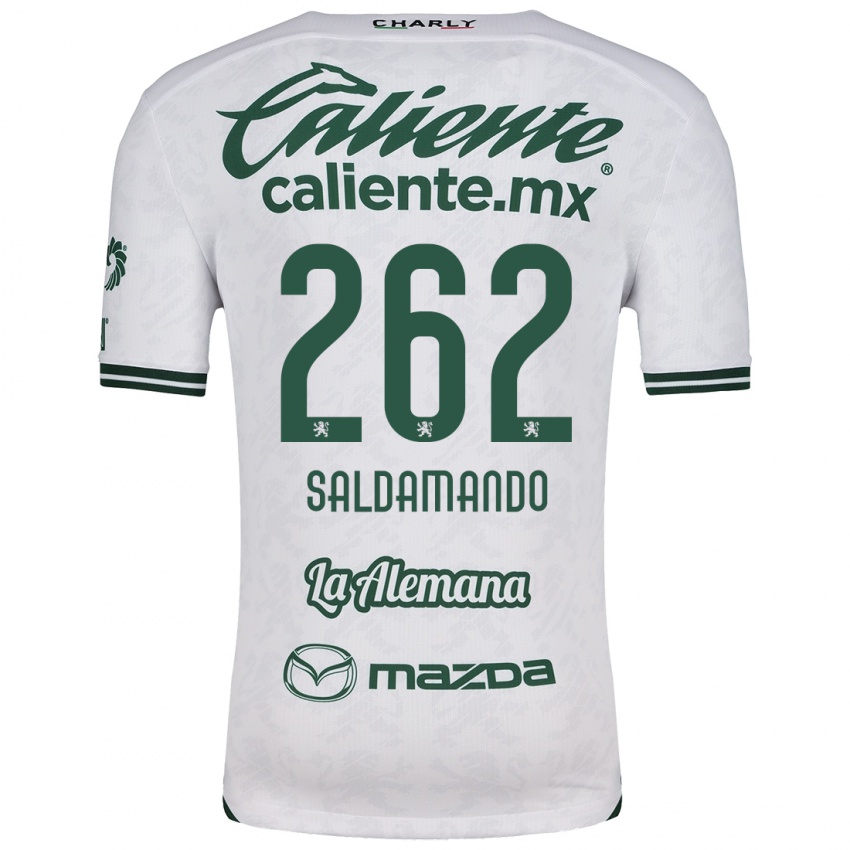 Niño Camiseta José Saldamando #262 Blanco Verde 2ª Equipación 2024/25 La Camisa