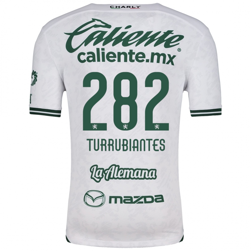 Niño Camiseta Abdon Turrubiantes #282 Blanco Verde 2ª Equipación 2024/25 La Camisa