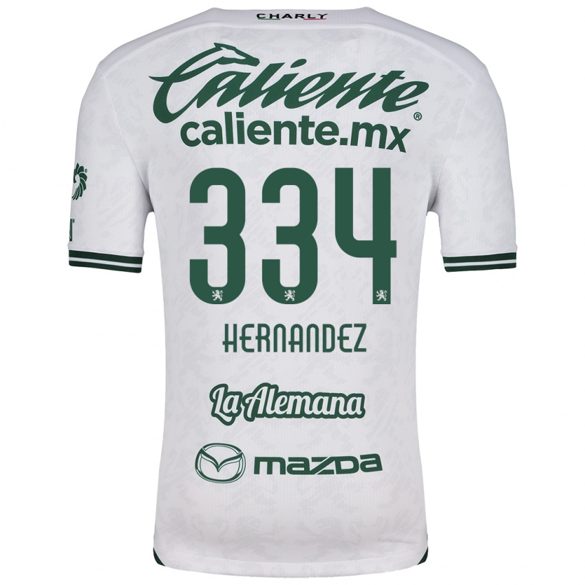 Niño Camiseta Alan Hernández #334 Blanco Verde 2ª Equipación 2024/25 La Camisa