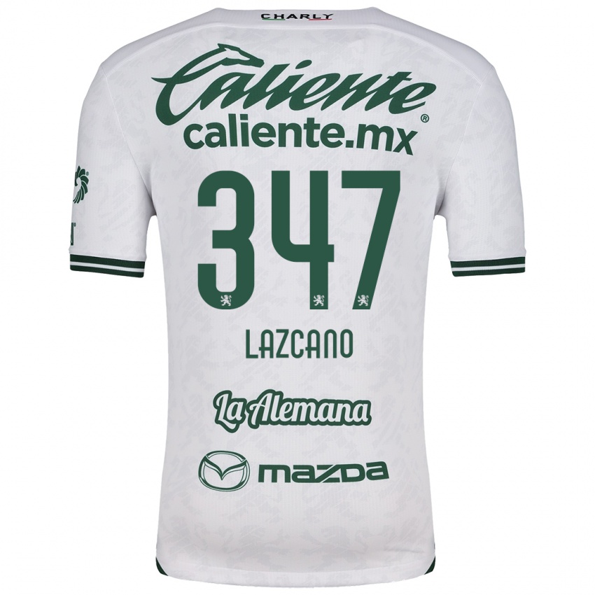 Niño Camiseta Evan Lazcano #347 Blanco Verde 2ª Equipación 2024/25 La Camisa