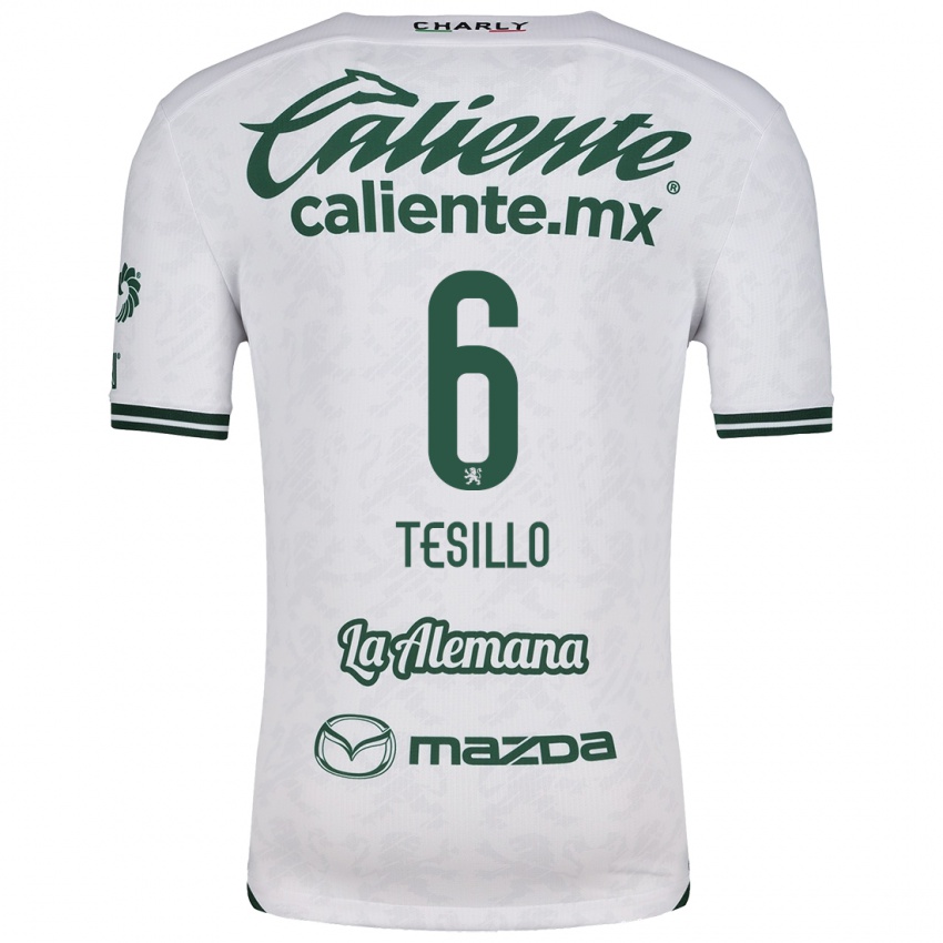 Niño Camiseta William Tesillo #6 Blanco Verde 2ª Equipación 2024/25 La Camisa