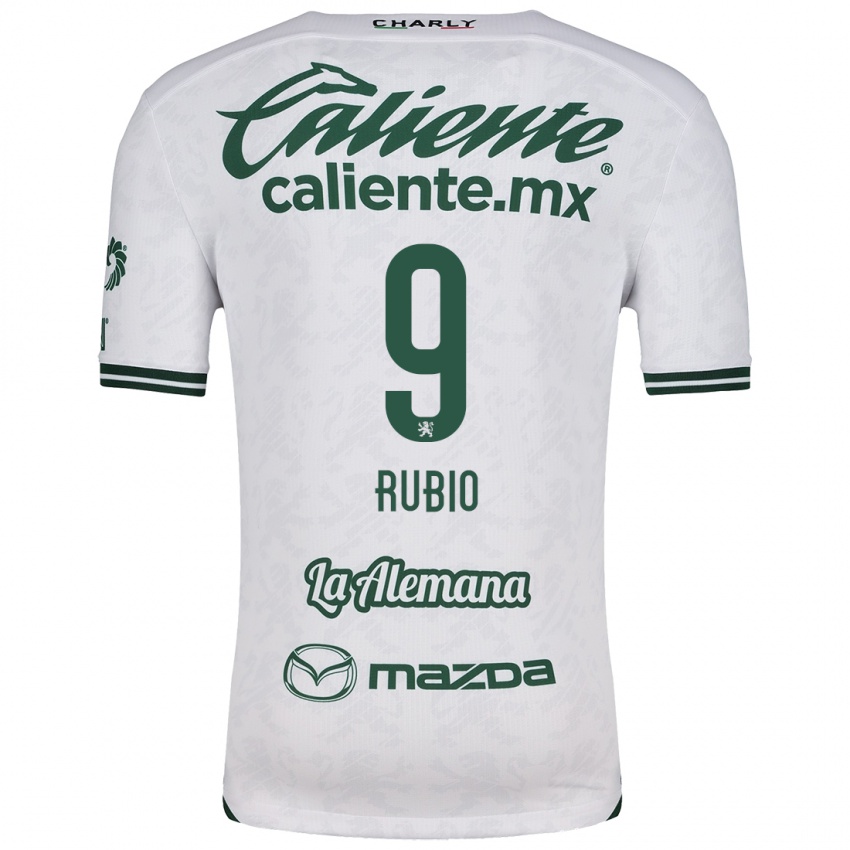 Niño Camiseta Brian Rubio #9 Blanco Verde 2ª Equipación 2024/25 La Camisa