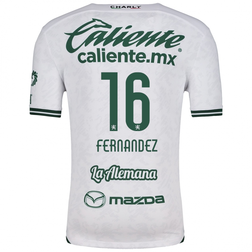 Niño Camiseta Omar Fernández #16 Blanco Verde 2ª Equipación 2024/25 La Camisa