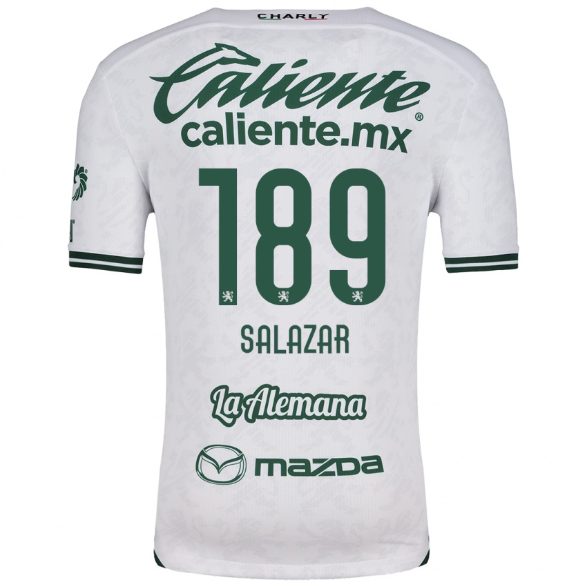 Niño Camiseta José Salazar #189 Blanco Verde 2ª Equipación 2024/25 La Camisa