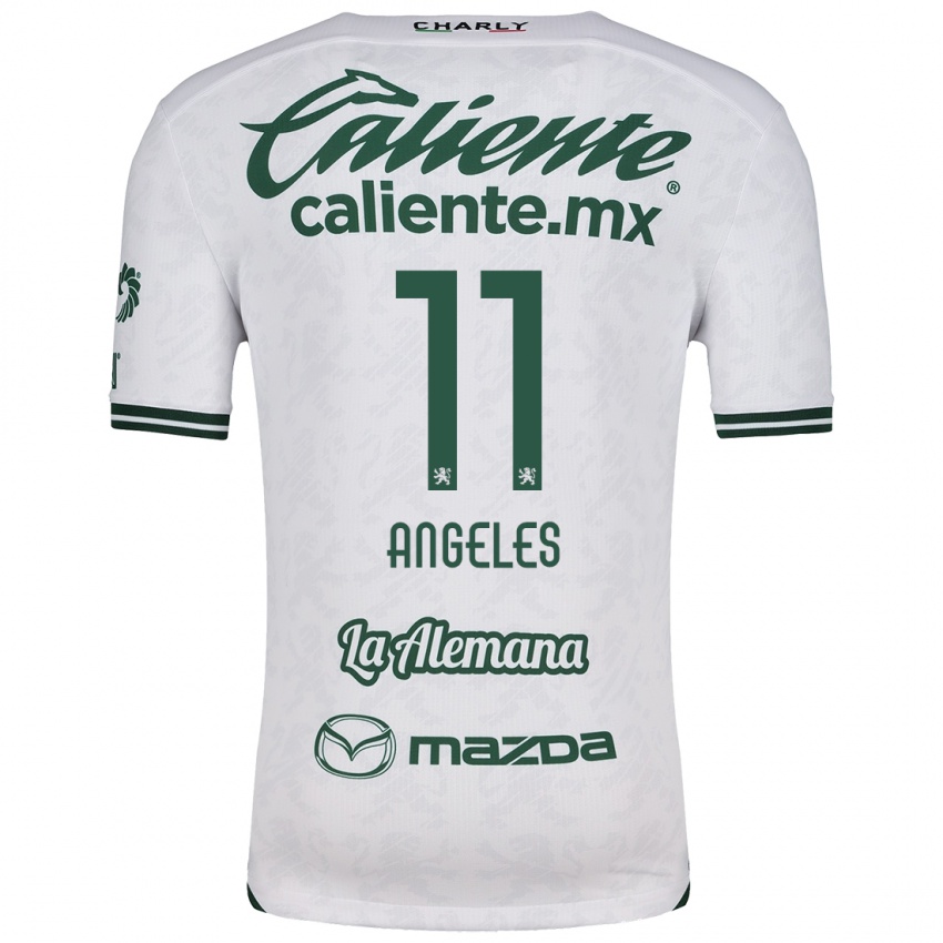 Niño Camiseta Lizbeth Ángeles #11 Blanco Verde 2ª Equipación 2024/25 La Camisa