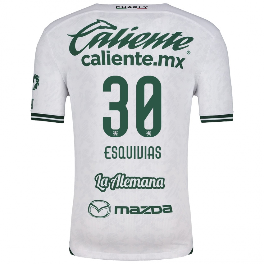 Niño Camiseta Isabela Esquivias #30 Blanco Verde 2ª Equipación 2024/25 La Camisa