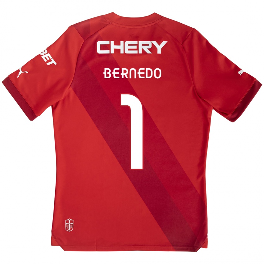 Niño Camiseta Vicente Bernedo #1 Rojo Blanco 2ª Equipación 2024/25 La Camisa