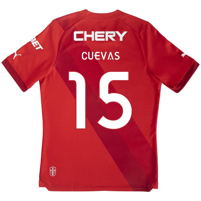 Niño Camiseta Cristian Cuevas #15 Rojo Blanco 2ª Equipación 2024/25 La Camisa