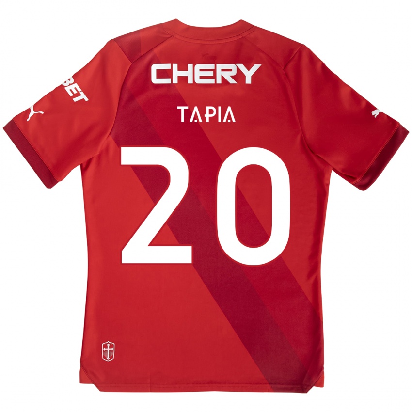 Niño Camiseta Gonzalo Tapia #20 Rojo Blanco 2ª Equipación 2024/25 La Camisa