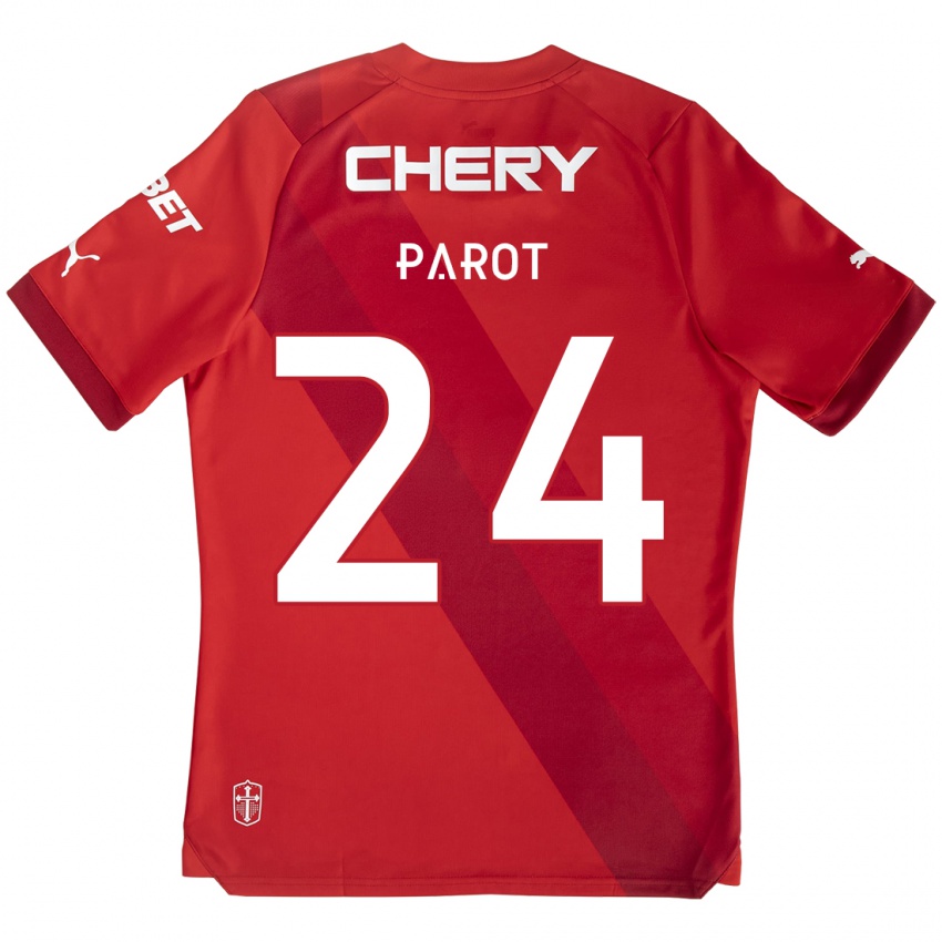 Niño Camiseta Alfonso Parot #24 Rojo Blanco 2ª Equipación 2024/25 La Camisa