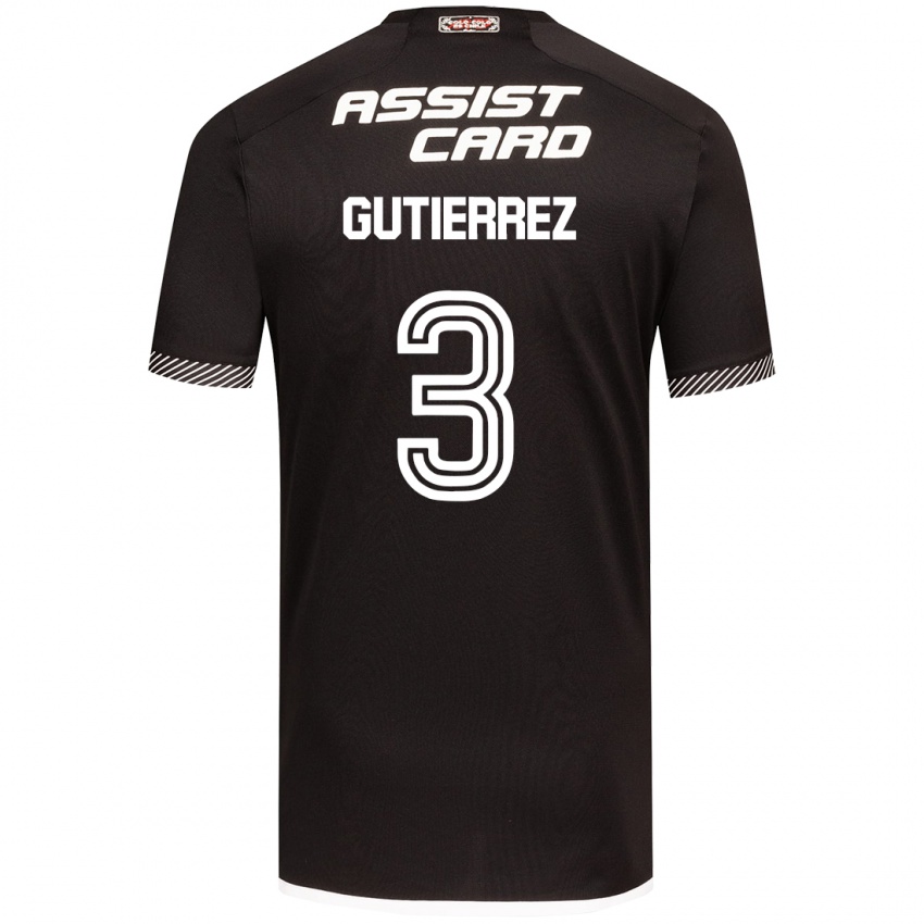 Niño Camiseta Daniel Gutiérrez #3 Blanco Negro 2ª Equipación 2024/25 La Camisa