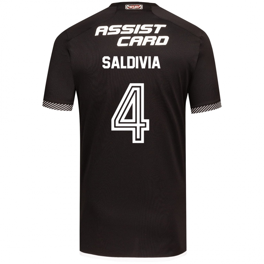 Niño Camiseta Alan Saldivia #4 Blanco Negro 2ª Equipación 2024/25 La Camisa