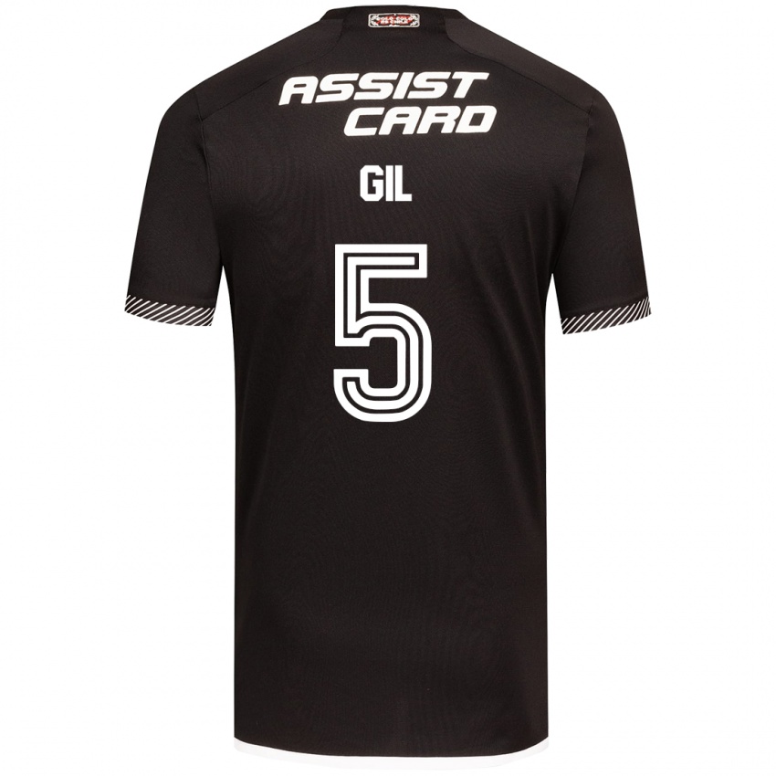 Niño Camiseta Leonardo Gil #5 Blanco Negro 2ª Equipación 2024/25 La Camisa