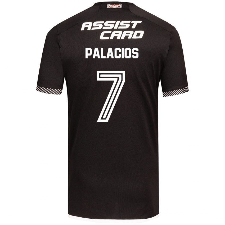 Niño Camiseta Carlos Palacios #7 Blanco Negro 2ª Equipación 2024/25 La Camisa