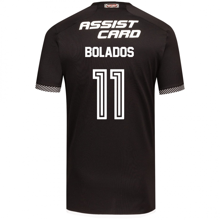 Niño Camiseta Marcos Bolados #11 Blanco Negro 2ª Equipación 2024/25 La Camisa