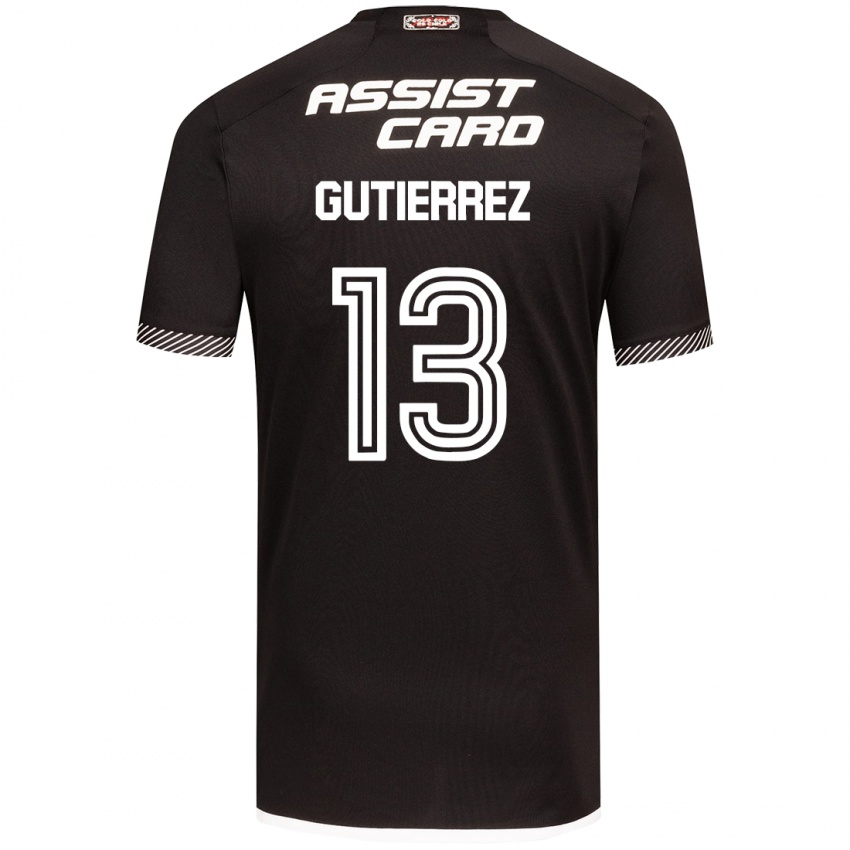 Niño Camiseta Bruno Gutiérrez #13 Blanco Negro 2ª Equipación 2024/25 La Camisa