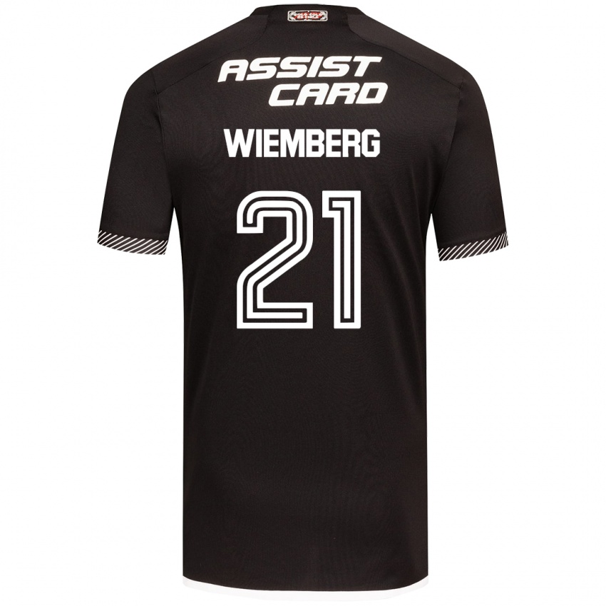 Niño Camiseta Erick Wiemberg #21 Blanco Negro 2ª Equipación 2024/25 La Camisa