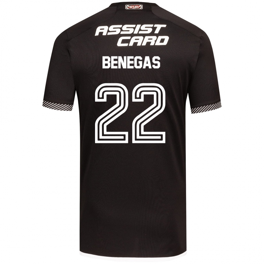 Niño Camiseta Leandro Benegas #22 Blanco Negro 2ª Equipación 2024/25 La Camisa