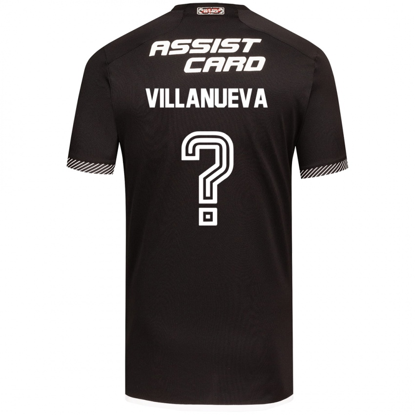 Niño Camiseta Eduardo Villanueva #0 Blanco Negro 2ª Equipación 2024/25 La Camisa