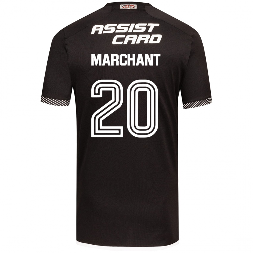 Niño Camiseta Francisco Marchant #20 Blanco Negro 2ª Equipación 2024/25 La Camisa