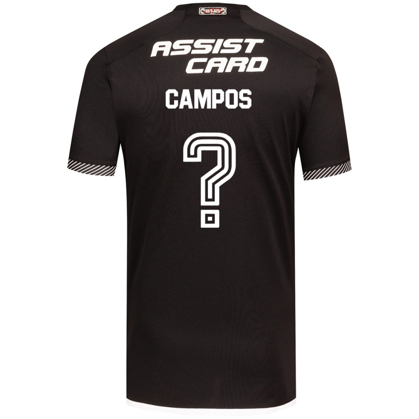 Niño Camiseta Víctor Campos #0 Blanco Negro 2ª Equipación 2024/25 La Camisa